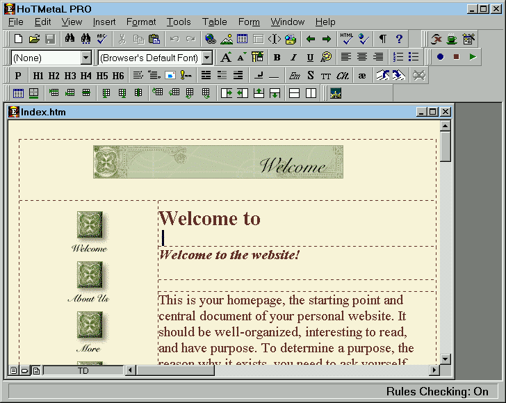 [ HoTMetaL Editor WYSIWYG ]