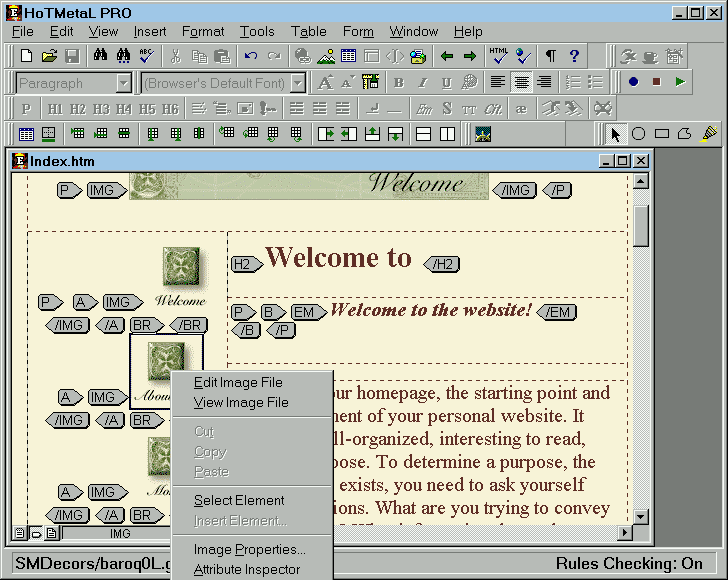 [HoTMetaL Editor Tag-View ]